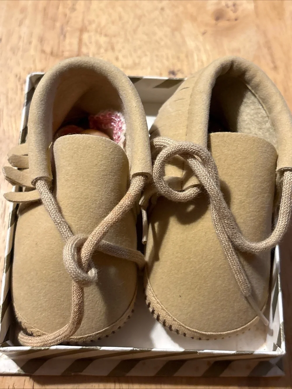 Baby Walker Moccasins in Tan - Soft Infant Shoes